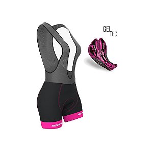 Bretelle Ert Elite Forro Gel Feminino Preto Rosa Speed Mtb