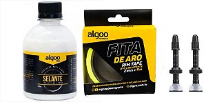 Kit Tubeless Bike Fita 21mm + Selante 250ml + Válvula Preta