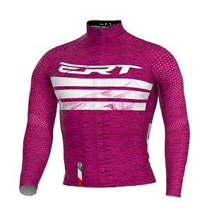Camisa Ciclismo Elite ERT Manga Longa Strade Bianche Rosa
