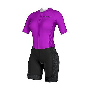 Macaquinho Ciclismo Feminino Elite Forro Gel ERT Purple Haze