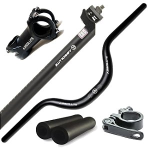 Kit Guidão Mesa 80mm Canote 27,2 x 350 Abraçadeira Absolute