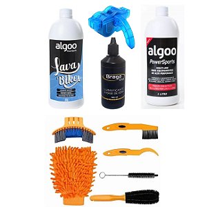 Kit Limp. Bike 6 Pçs + Máq. + Desengraxante + Óleo + Shampoo