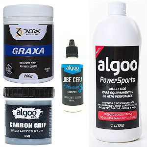 Kit Manutenção Bike Graxa Desengraxante Carbon Grip Óleo