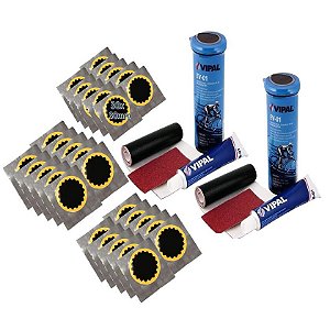 Kit 2 Tubo Reparo Camara Ar Bike + 30 Remendo Estrela Vipal