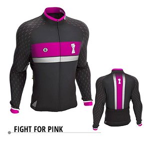 Camisa Manga Longa Ciclismo Ert Fight For Pink Ziper Full