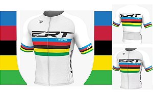 Camisa Elite Ert Campeão Mundial Ciclismo Branca Slim Fit