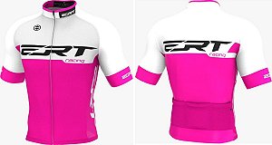 Camisa Ciclismo Ert Elite Racing Preto Rosa Bike Slim Fit