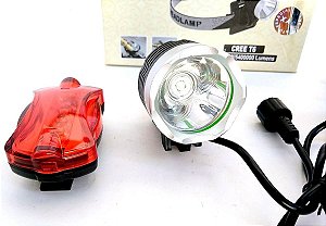 Farol Lanterna Bike Bicicleta Led T6 Bateria 6 Cel+brinde