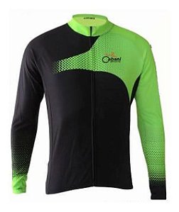 Camisa Ciclismo Cabani Sprint Preta Verde Manga Longa Bike Mtb Speed