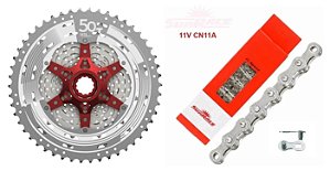 Cassete Sunrace 11v Mx80 11x50 + Corrente Sunrace 11v 126l