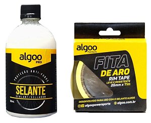 Fita Aro Tubeless Rolo 11m X 25mm + Selante 500ml Algoo MTB