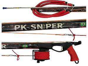 Arbalete PK Sniper Personalizado Red Seta 7MM Carretilha N50