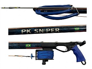Arbalete PK Sniper Personalizado Azul Seta 7MM Carretilha N50