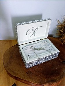Porta alianças em strass