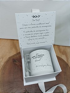 Caixa de caneca Convite Padrinho de Batismo