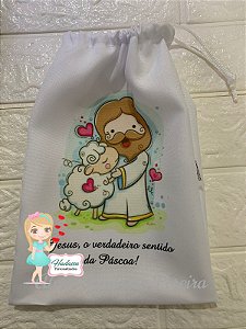 Saquinho - sacolinha em tecido de Oxford - Tema Páscoa  - 20 unidades