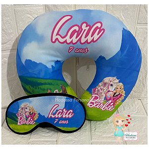 Kit Almofada de Pescoço + tapa olho - Barbie  -  10 KITS