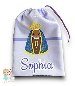 Saquinhos - sacolinhas em tecido  Estampa de  Nossa Senhora Aparecida -  Tamanho 15 x 20  -  20 unidades