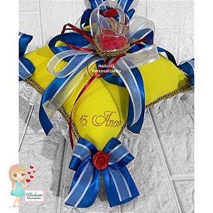 Almofada para anel de debutante  Bela e a fera - 15 anos