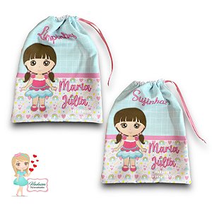 Sacolinha - modelo saco em tecido - Roupa Suja e Roupa Limpa - kit com 02 unidades