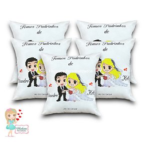 Almofadas Lembrança casamento - Madrinhas - Padrinhos - 30 x 30  - 15 unidades