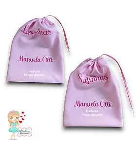 Saquinho - Sacolinha Roupa Suja e Roupa Limpa