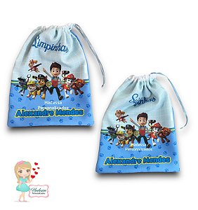 Sacolinha - modelo saco em tecido - Roupa Suja e Roupa Limpa - kit com 02 unidades