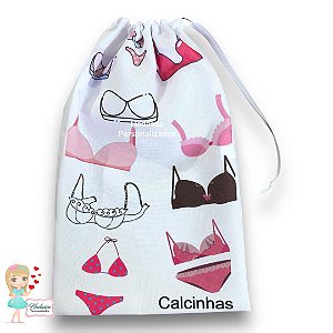 Saquinho - Sacolinha Organizadora calcinhas 25 cm de largura x 35 cm de altura.