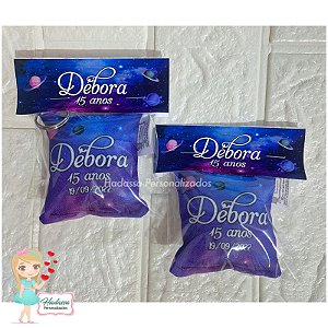 Almochaveiros Personalizados - 7 x 7 - kit 20 unidades- Tema Galáxia
