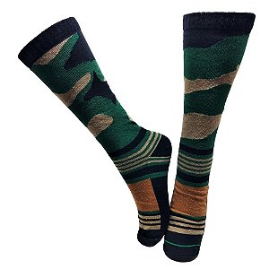 Meia Camuflado verde