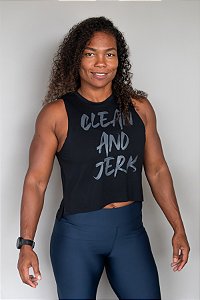 Cropped Clean Jerk Preto com Chumbo