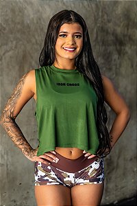 Cropped Iron Cross Verde Militar