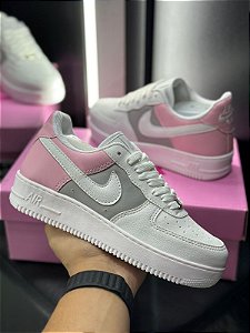 Tênis Nike Air Force Cinza / Rosa