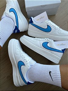 Tênis Nike Air Force 1 Branco/ Azul