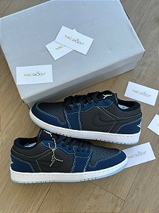 Tênis Nike Air Jordan Low 1 Azul/ Preto