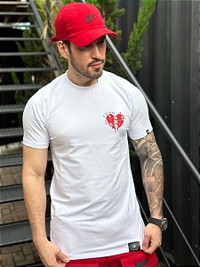 Camiseta Calmô Long Heart Branca