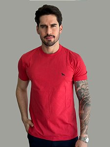 Camiseta Acostamento Casual Wolf  Vermelho Hibisco