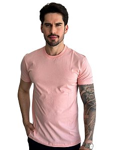 Camiseta Acostamento Casual Rosa Guava