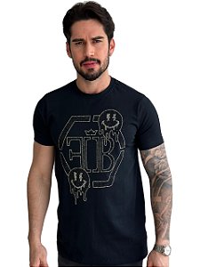 Camiseta Fb Exclusive Smile Strass Preta