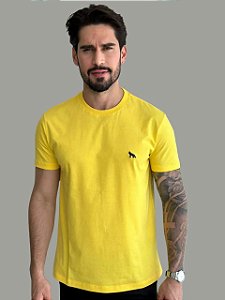 Camiseta Acostamento Casual Básica Amarela