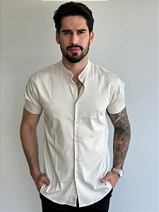 Camisa Curta Fb Exclusive Padre Bamboo Caqui