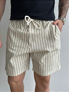 Shorts Linho Listrado