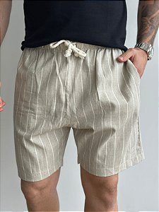 Shorts Linho Listrado Gran.