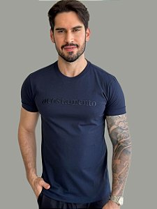 Camiseta Acostamento Casual Relief Azul Marinho