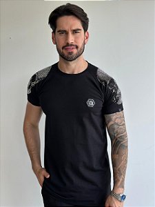 Camiseta Long FB EXCLUSIVE Skulls Strass Preta