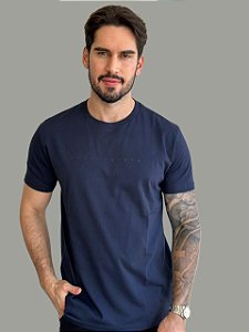 Camiseta Acostamento Casual Relief Azul Marinho