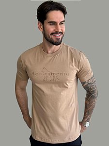 Camiseta Acostamento Casual WLF Bege Caqui