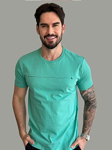 Camiseta Acostamento Casual Wolf 093 Verde Tropical