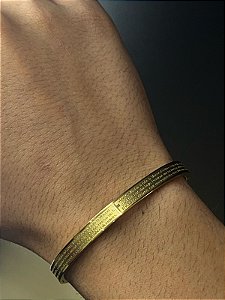 Bracelete Oração Aço Inox Dourada