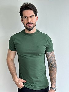 Camiseta Riviera Gola Média Verde Mata